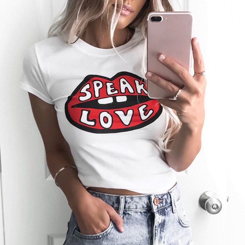 F21 SPEAK LOVE Graphic Tee NWOT